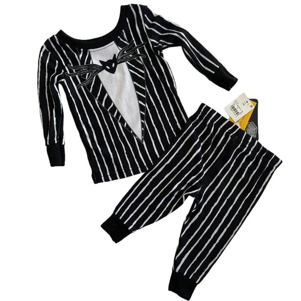 Disney The Nightmare‎ Before Christmas Pajamas Set Long Sleeve Pants Black 12M